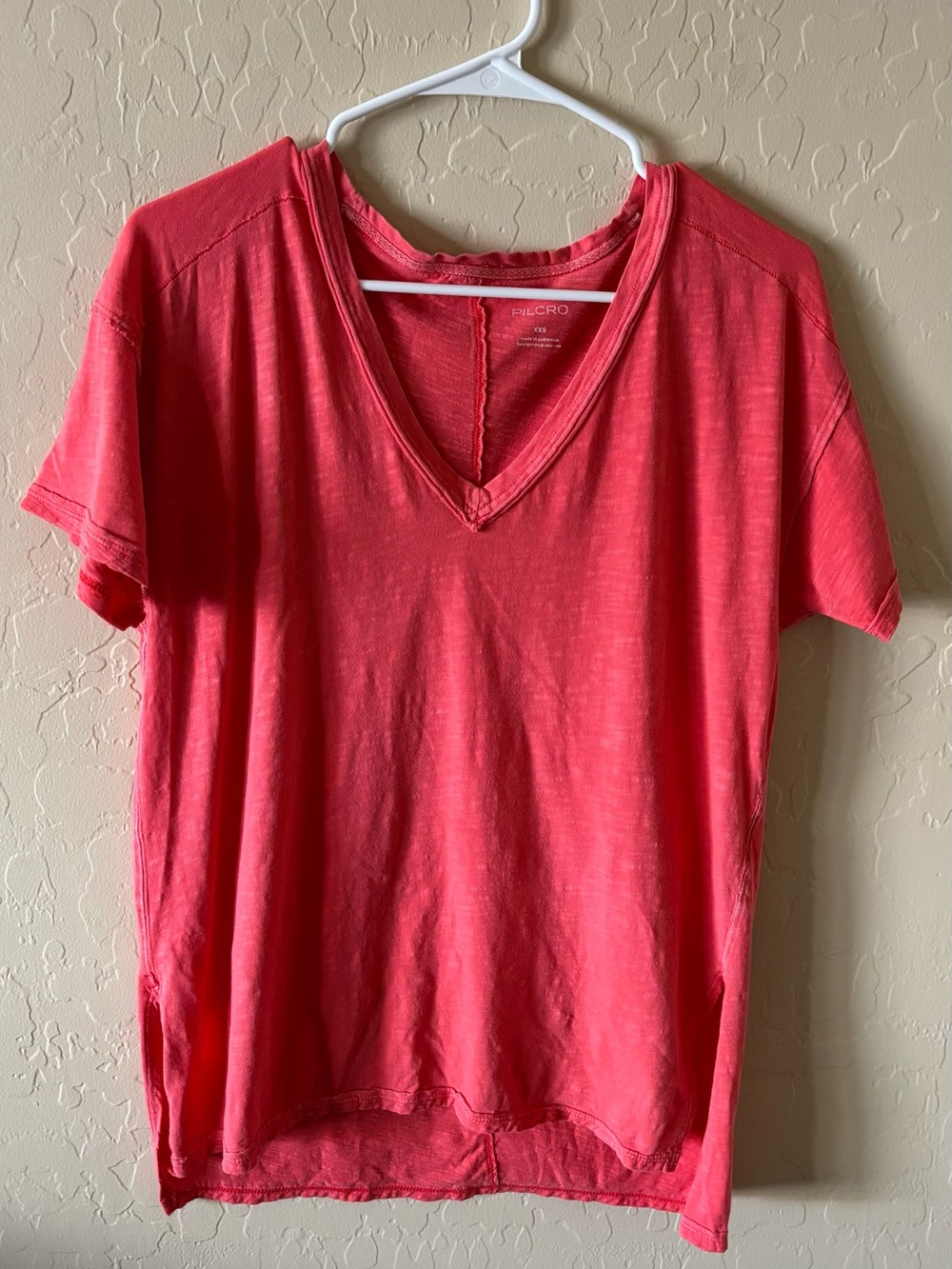 Pilcro Coral V-Neck Short Sleeve Tee Oversized XXS